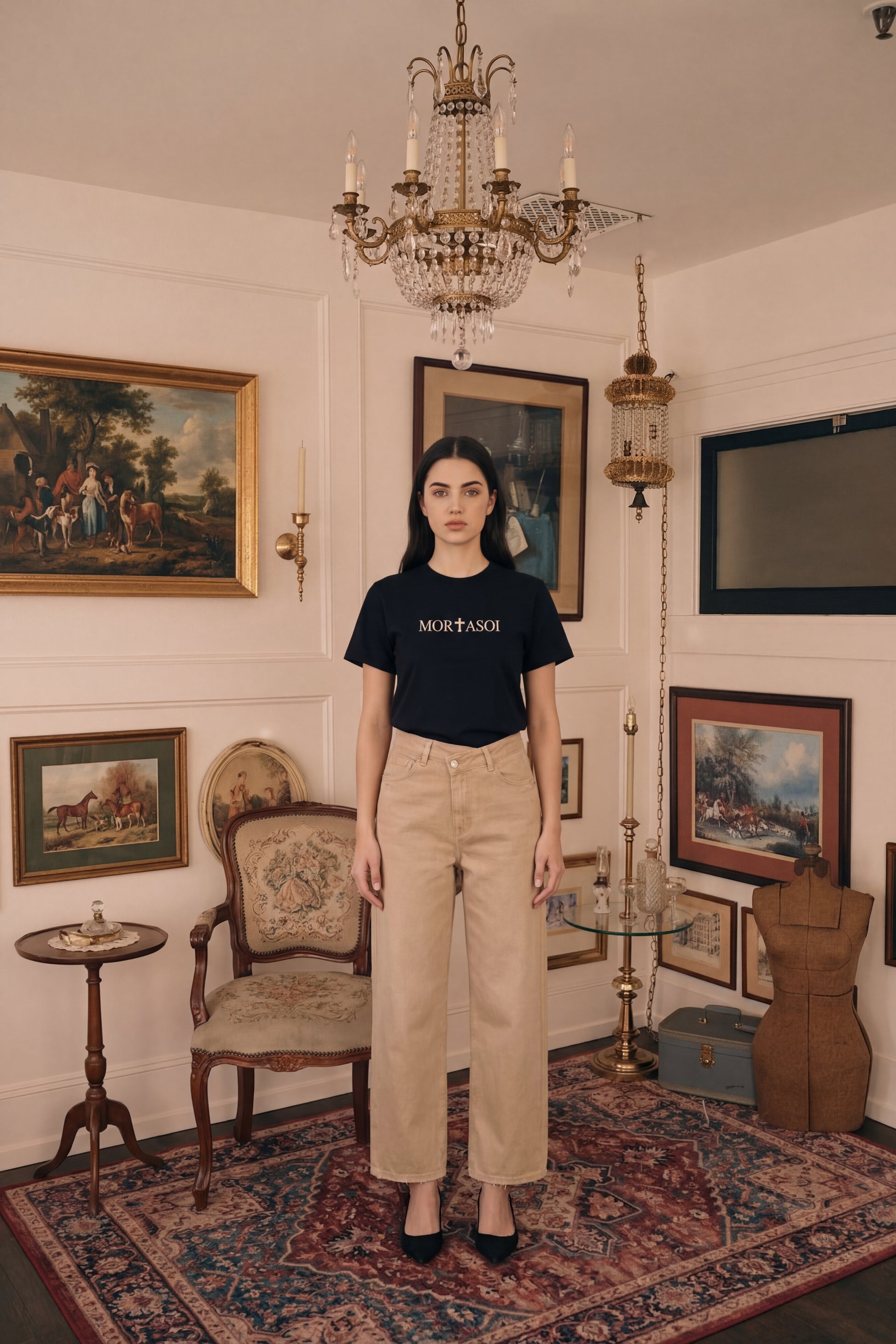 Womens Ribbed Mock Neck Tee