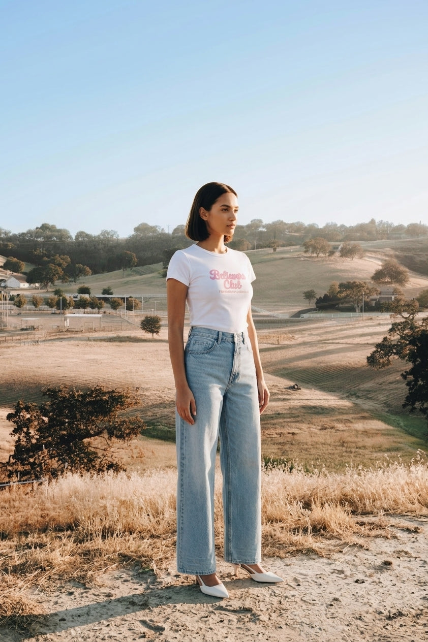 Womens Believers Club Baby Rib Tee